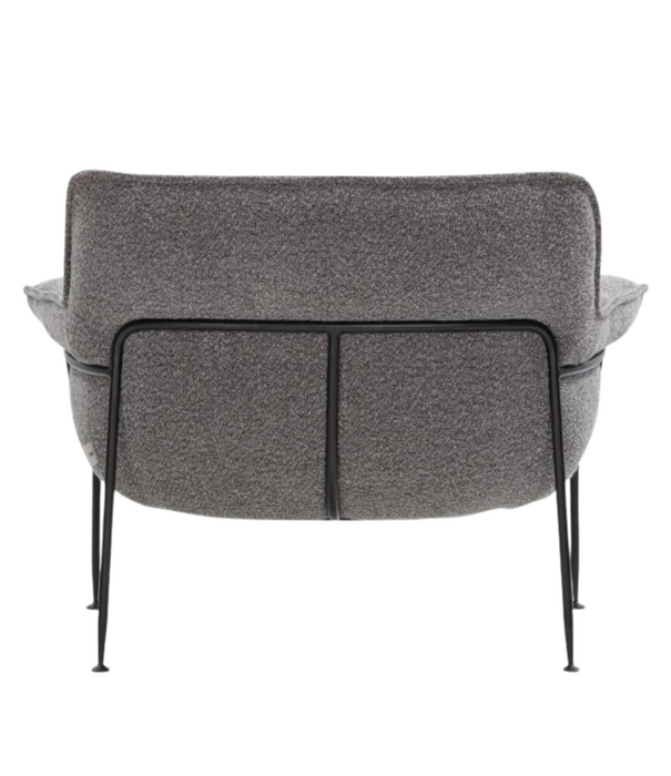 Wendelbo Duvet Lounge Stoel zwart staal, Spectrum 14 grey melange
