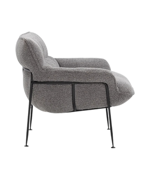 Wendelbo Duvet Lounge Chair black steel, Spectrum 14 grey melange