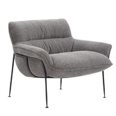Duvet Lounge Chair black steel, Spectrum 14 grey melange