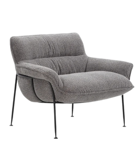 Duvet Lounge Stoel zwart staal, Spectrum 14 grey
