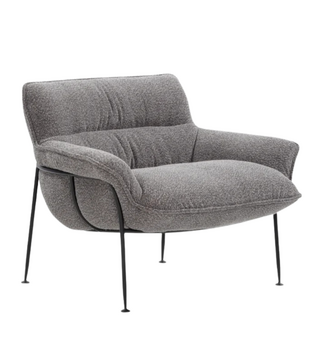 Duvet Lounge Stoel zwart staal, Spectrum 14 grey
