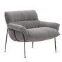 Duvet Lounge Stoel zwart staal, Spectrum 14 grey melange