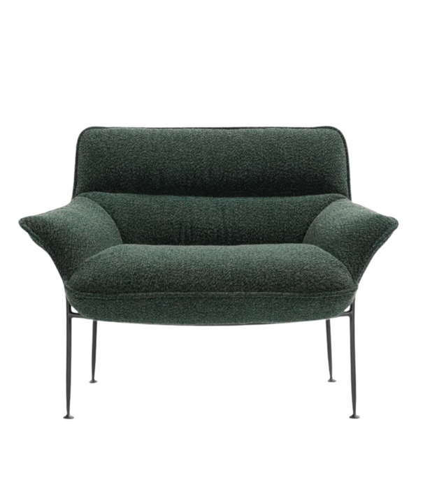 Wendelbo Duvet Lounge Stoel zwart staal, Spectrum 10 green
