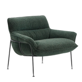 Duvet Lounge Stoel zwart staal, Spectrum 10 green
