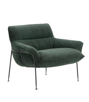 Duvet Lounge Stoel zwart staal, Spectrum 10 green