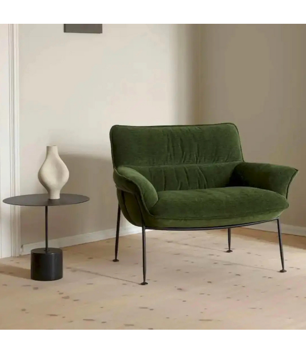 Wendelbo Duvet Lounge Stoel zwart staal, Zest 6 green