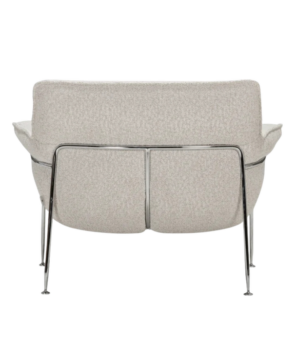 Wendelbo Duvet Lounge Chair chrome, Bosa 04 cream / grey
