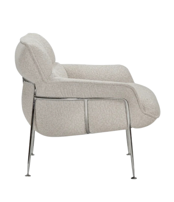 Wendelbo Duvet Lounge Chair chrome, Bosa 04 cream / grey