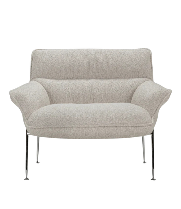 Wendelbo Duvet Lounge Stoel chrome, Bosa 04 cream / grey