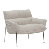 Duvet Lounge Stoel chrome, Bosa 04 cream / grey
