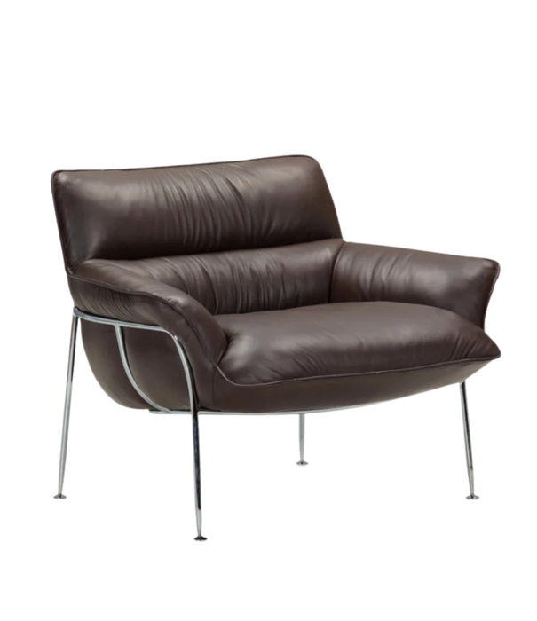 Wendelbo Duvet Lounge Stoel chrome, Parma leer mocca