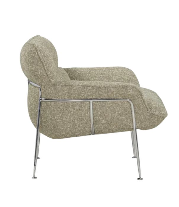 Wendelbo Duvet Lounge Chair chrome, Zero 0002 green melange