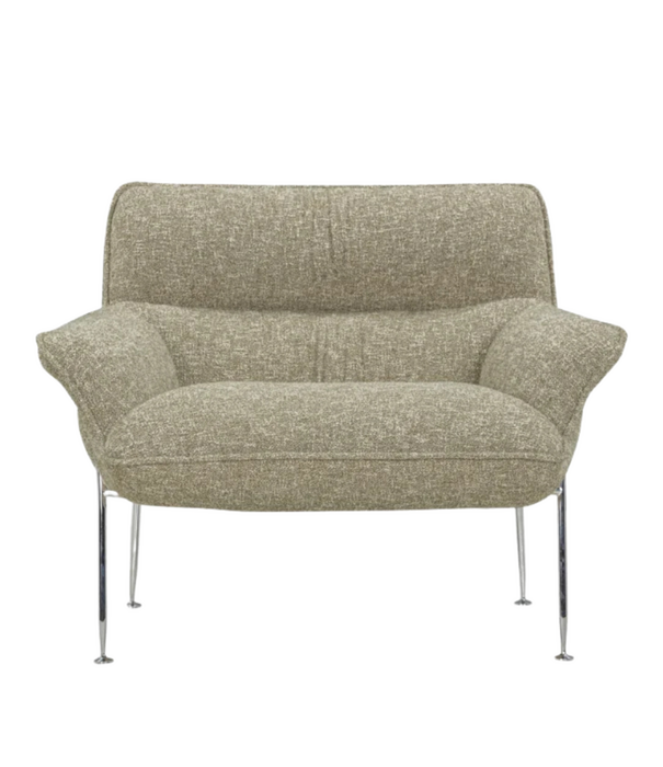Wendelbo Duvet Lounge Stoel chrome, Zero 0002 green melange
