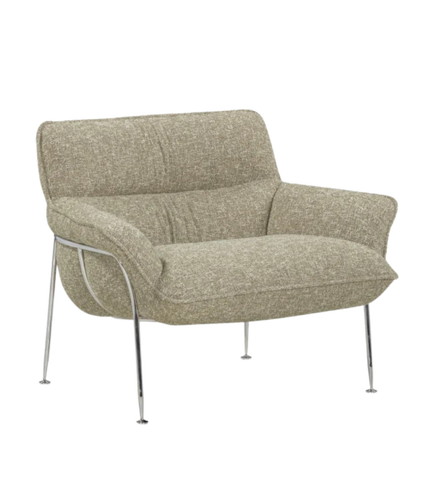 Wendelbo Duvet Lounge Stoel chrome, Zero 0002 green melange