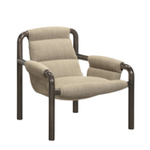 Atli Lounge Stoel donkergrijs gelakt frame, Turn 4 sand