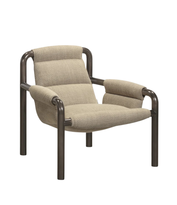 Wendelbo Atli Lounge Chair dark grey lacquered legs, Turn 4 sand
