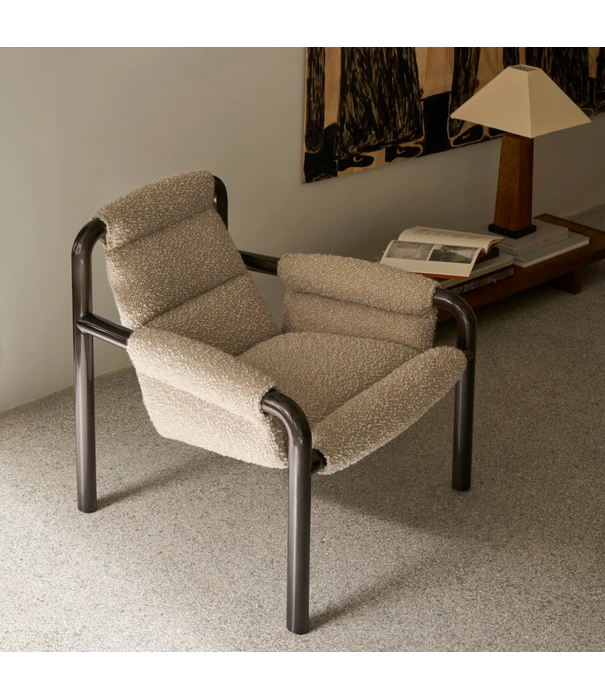 Wendelbo Atli Lounge Chair dark grey lacquered legs, Cuddle 06 brown