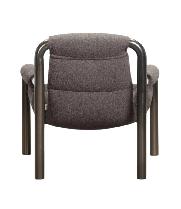 Wendelbo Atli Lounge Stoel donkergrijs gelakt frame, Cuddle 06 brown