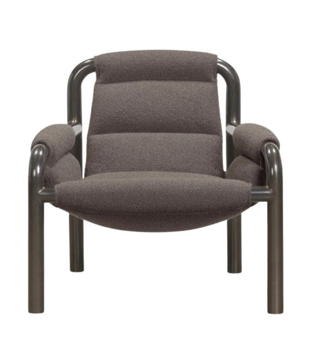 Wendelbo Atli Lounge Stoel donkergrijs gelakt frame, Cuddle 06 brown