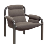 Atli Lounge Chair dark grey lacquered legs, Cuddle 06 brown