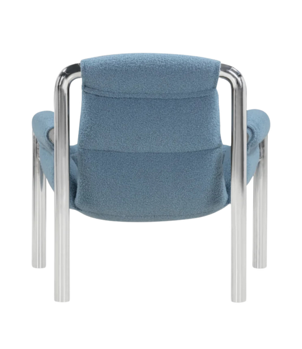 Wendelbo Atli Lounge Chair chromed legs, Baru 740 blue