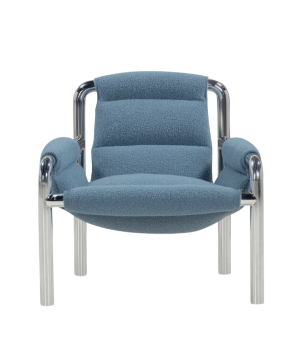 Wendelbo Atli Lounge Chair chromed legs, Baru 740 blue