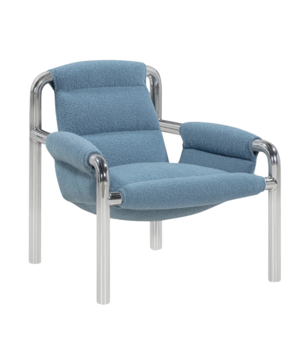 Wendelbo Atli Lounge Chair chromed legs, Baru 740 blue