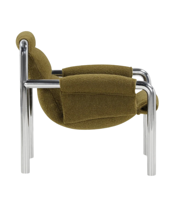 Wendelbo Atli Lounge Stoel chrome frame, Baru 950 groen
