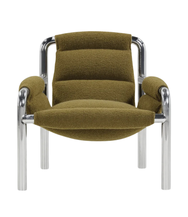 Wendelbo Atli Lounge Chair chromed legs, Baru 950 green