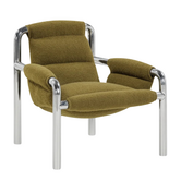 Atli Lounge Stoel chrome frame, Baru 950 groen