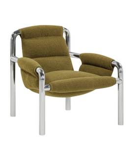 Atli Lounge Stoel chrome frame, Baru 950 groen