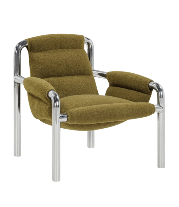 Wendelbo Atli Lounge Chair chromed legs, Baru 950 green