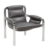 Atli Lounge Chair chromed legs, Parma leather graphite