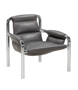 Atli Lounge Chair chromed legs, Parma leather graphite