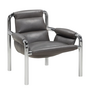 Atli Lounge Chair chromed legs, Parma leather graphite