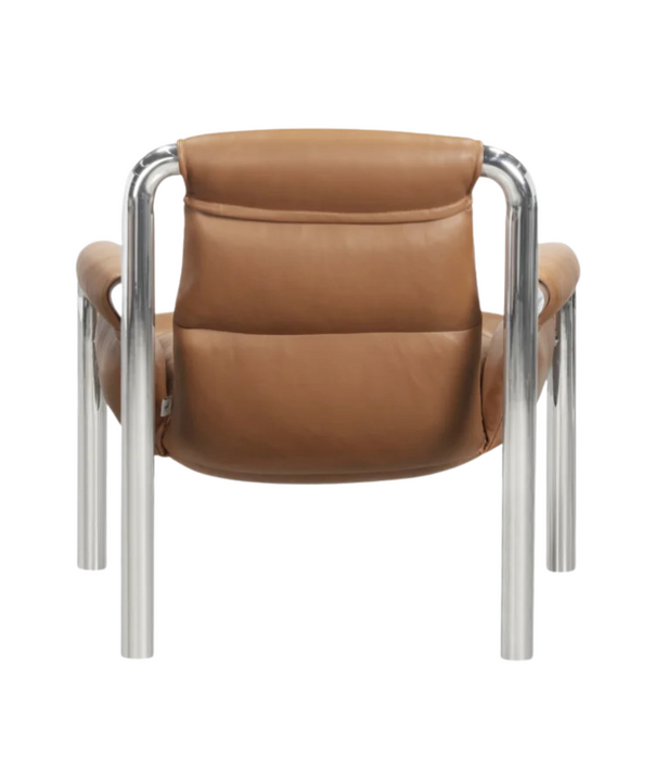 Wendelbo Atli Lounge Chair chromed legs, Parma leather cognac
