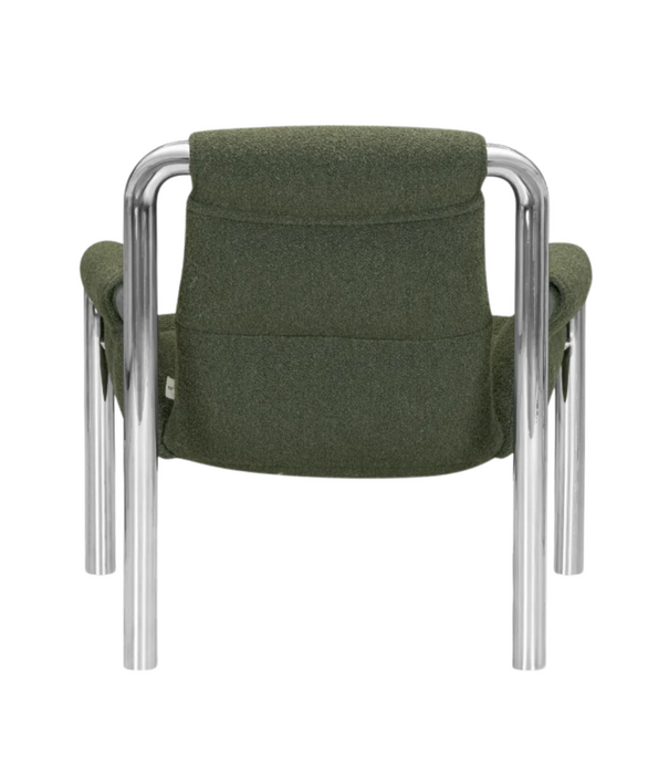 Wendelbo Atli Lounge Chair chromed legs, Cuddle 16 dark green