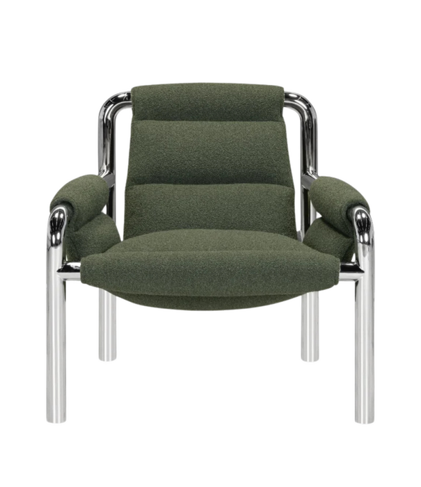 Wendelbo Atli Lounge Chair chromed legs, Cuddle 16 dark green