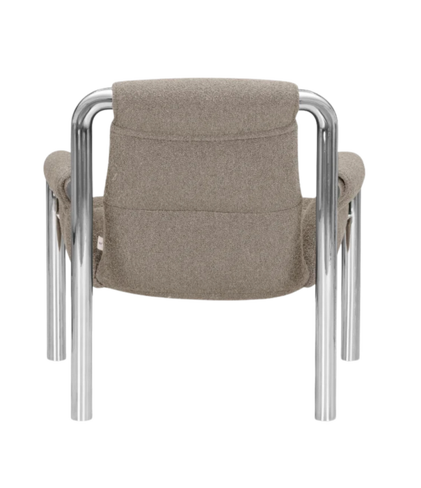 Wendelbo Atli Lounge Stoel chrome frame, Cuddle 4 taupe
