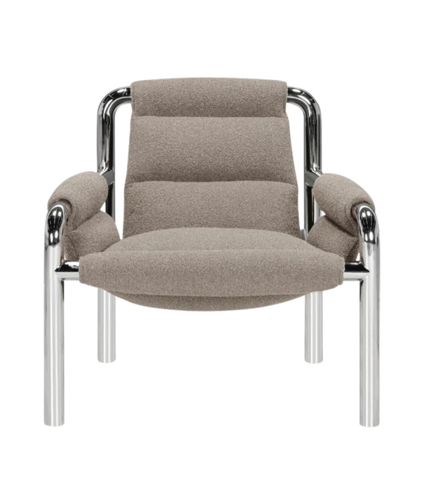 Wendelbo Atli Lounge Chair chromed legs, Cuddle 4 taupe