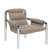 Atli Lounge Stoel chrome frame, Cuddle 4 taupe