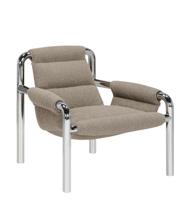 Wendelbo Atli Lounge Chair chromed legs, Cuddle 4 taupe