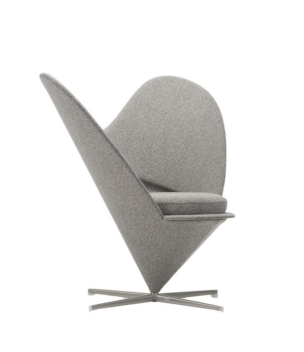 Vitra  Heart Cone Stoel - Cento salt 'n pepper, gesatineerd RVS voet