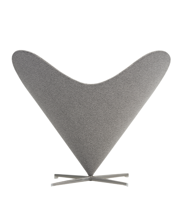 Vitra  Heart Cone Stoel - Cento salt 'n pepper, gesatineerd RVS voet