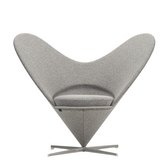 Heart Cone Stoel - Cento salt 'n pepper, gesatineerd RVS voet