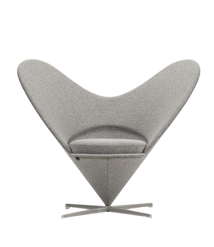 Heart Cone Stoel - Cento salt 'n pepper, gesatineerd RVS voet