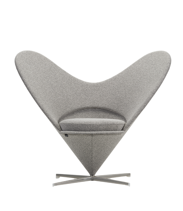 Vitra  Heart Cone Stoel - Cento salt 'n pepper, gesatineerd RVS voet