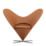 Heart Cone Chair - Premium F cognac leather, satin stainless steel base