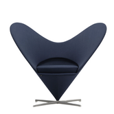 Heart Cone Stoel - Volo night blue, gesatineerd RVS voet