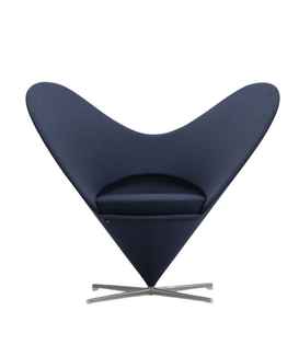 Heart Cone Stoel - Volo night blue, gesatineerd RVS voet